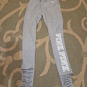 PINK Victoria's Secret Gray and White Leggings